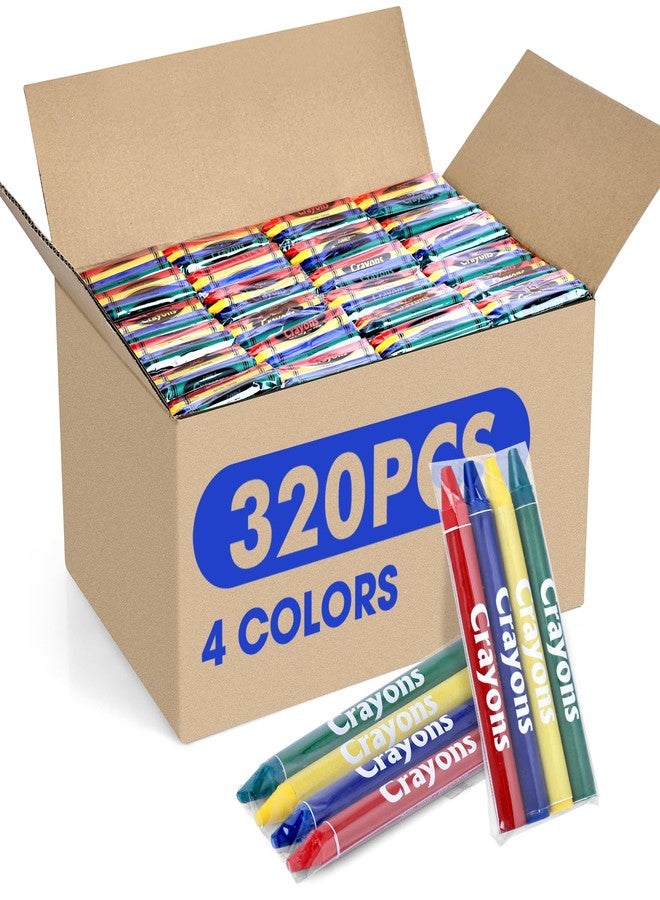 FUMILE 320 Count Crayons (80 Sets of 4 Colors), Non-Toxic Crayon Bulk Individual Packs, Mini Crayons for Kids Party Favors, Restaurants, School Supplies, Travel and More Events - Image 1